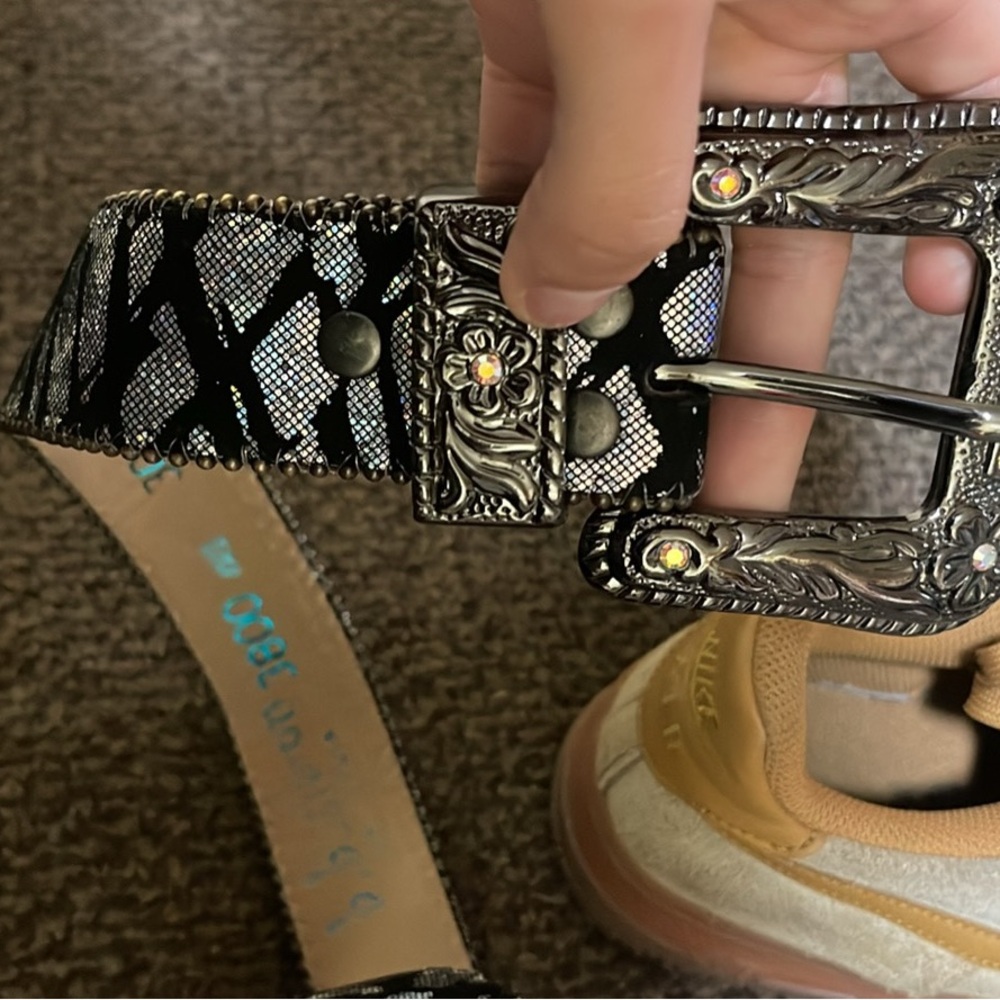 Black and Silver Embellished Belt